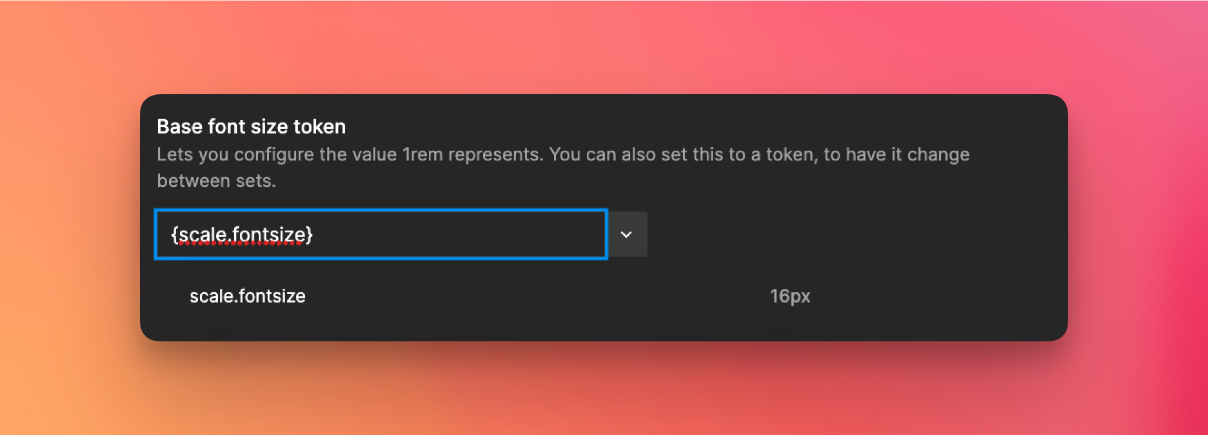 Referencing base font-size token - step 4